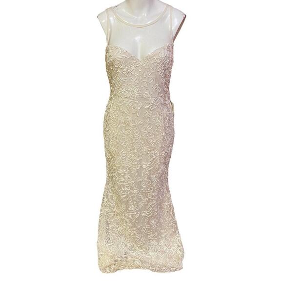 Lulu’s Women’s Nathalie Cream Embroidered Maxi Wedding Dress Size L MSRP 178$ - Picture 6 of 16